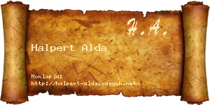 Halpert Alda névjegykártya
